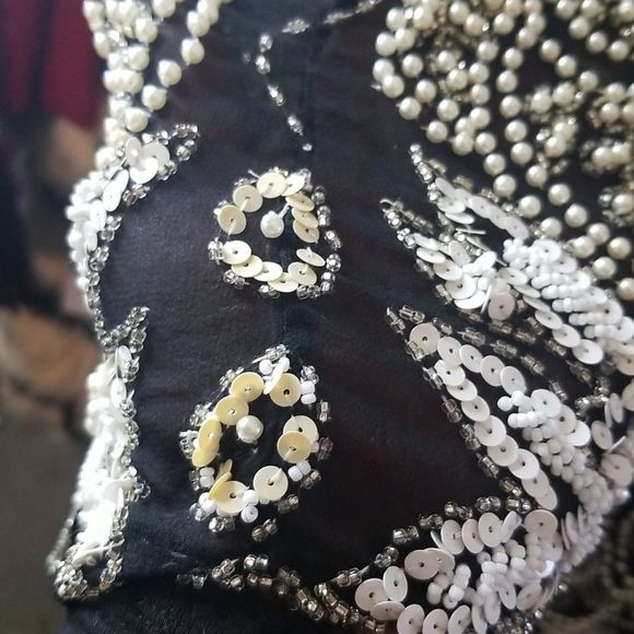 Nite Line Silk Beaded & Sequined Blouse Vintage Sz. 10 - Picture 16 of 16